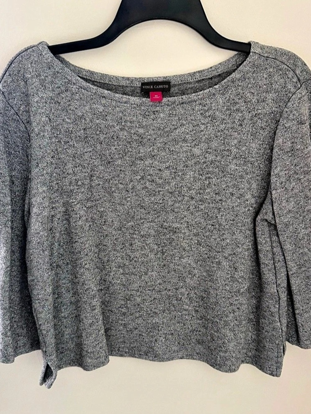 Vince Camuto Gray Sparkle Long Sleeve Top Size Medium Like New